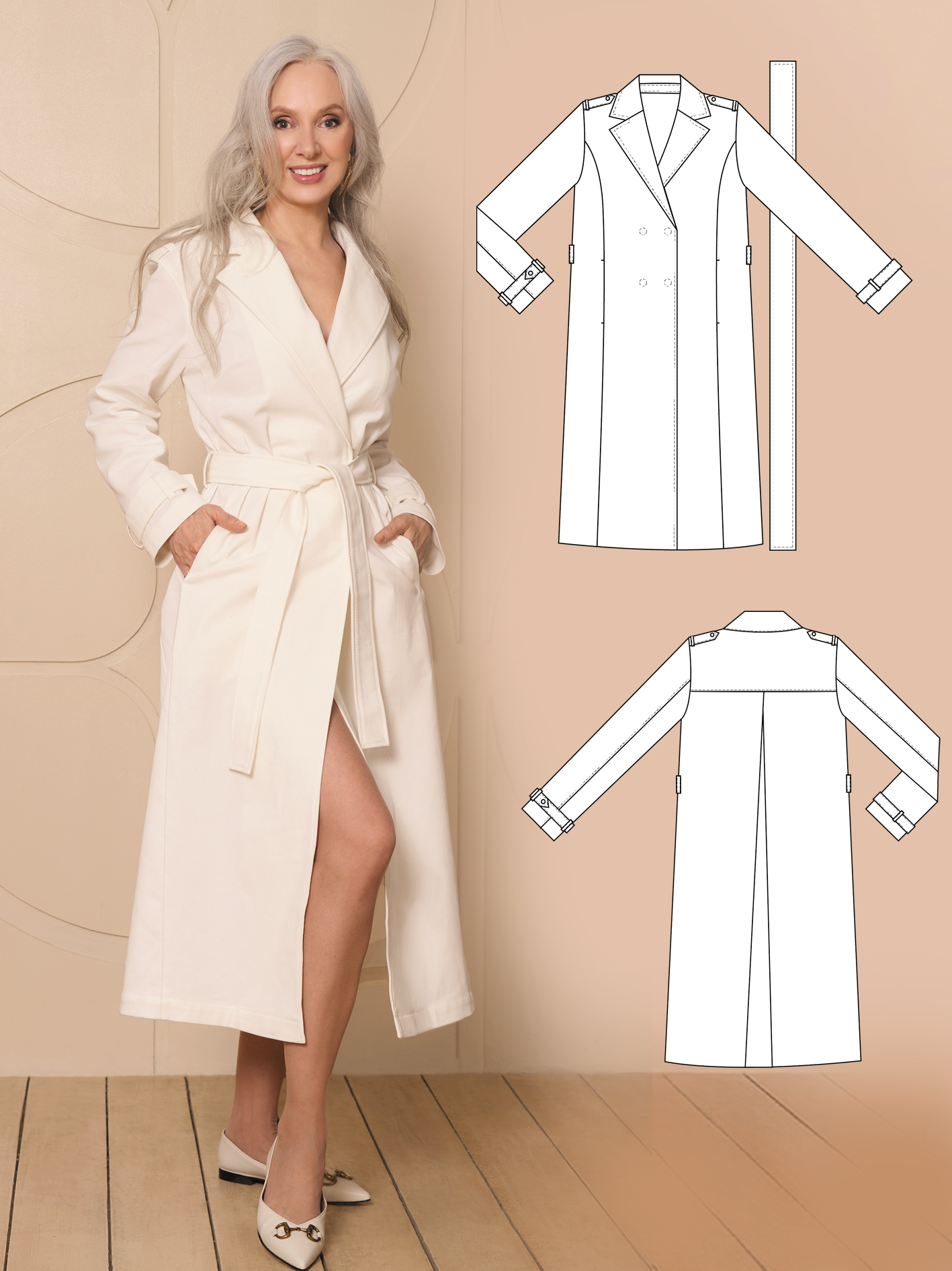 Azalea trench coat Выкройка женского тренча